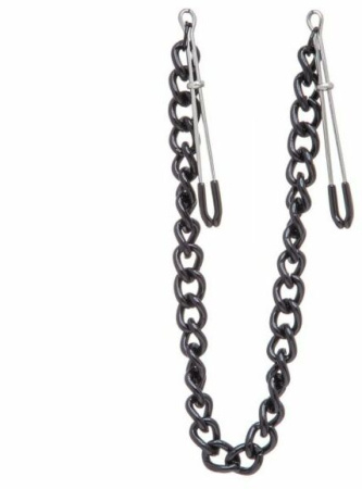 Зажимы на соски Nipple play пинцет Chain Heavy Metall black