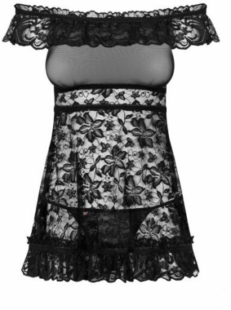 Сорочка Flores chemise Obsessive SM черная || 