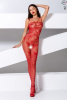 Ажурный бодистокинг с интимными вырезами Passion BS076 red || 