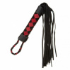 F61423 Плетка из экокожи и замши ромб FLOGGER BLACK/RED