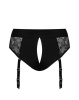 Кружевные трусы для страпона с подвязками для чулок Strap-On-Me DIVA HARNESS - XL || 