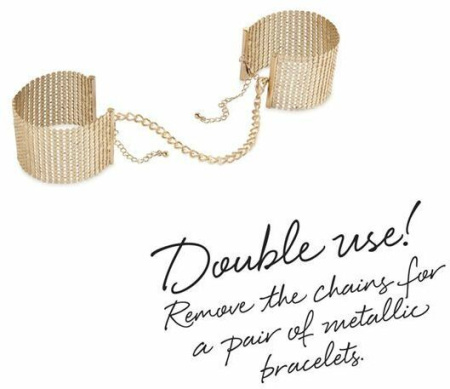 Наручники Bijoux Indiscrets Desir Metallique Handcuffs - Gold, металлические, стильные браслеты || 