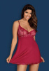Бебидолл Obsessive Rosalyne babydoll & thong red S/M || 