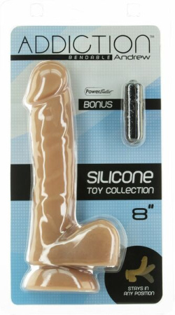 Фаллоимитатор ADDICTION - ANDREW - 8" Bendable Silicone Dong - Caramel || 