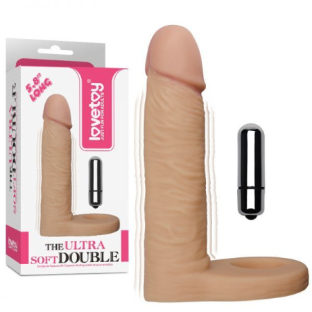Анальная насадка с вибрацией 5.8 " The Ultra Soft Double-Vibrating, Flesh || 