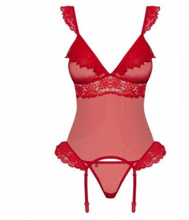 Корсет Obsessive 863-COR-3 corset & thong S/M || 