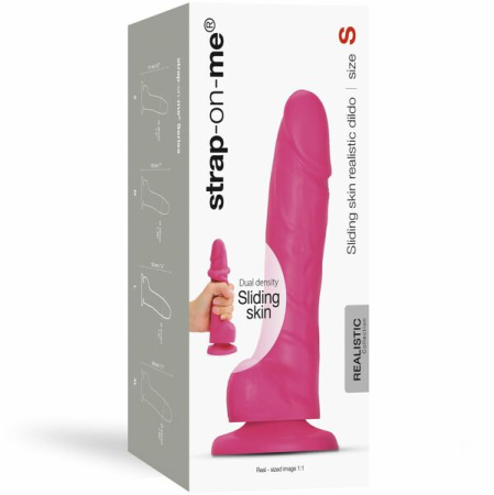 Реалистичный фаллоимитатор Strap-On-Me Sliding Skin Realistic Dildo Fuchsia - S, эффект подвижной ко || 