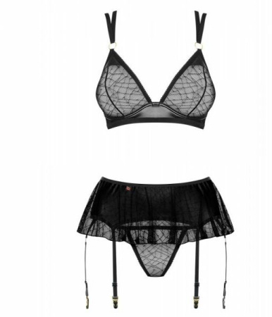 Комплект черный 3 предмета Obsessive 859-SEG-1 set L/XL || 
