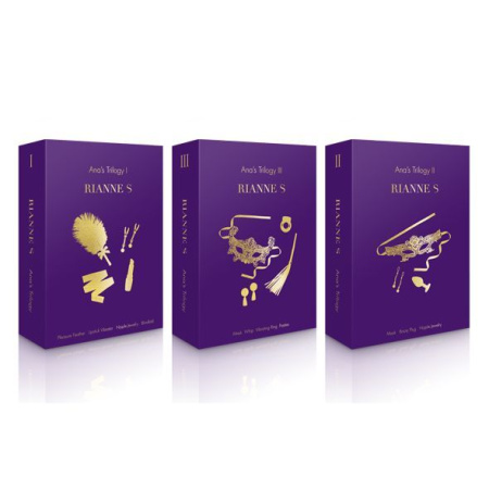 Романтический подарочный набор RIANNE S Ana's Trilogy Set II: пробка 2,7 см, лассо для сосков, маска || 