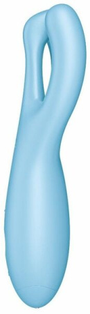 Клиторальный смарт вибратор Satisfyer Threesome 4 Blue с тремя пальчиками || 