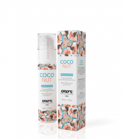 Массажное масло EXSENS Coconut 50мл разогревающее, без сахара, без парабенов, съедобное