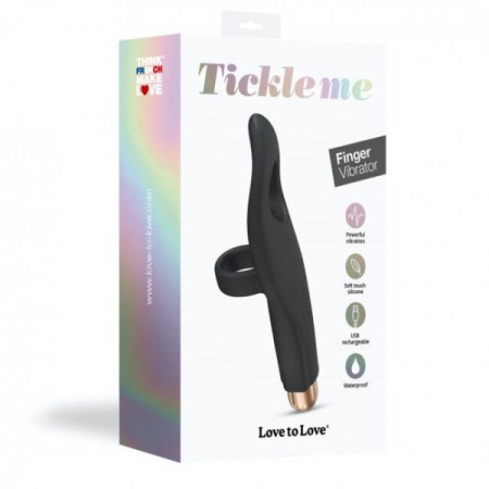 Вибратор на палец Love To Love Tickle me - BLACK ONYX перезаряжаемый, 3 варианта использования || 