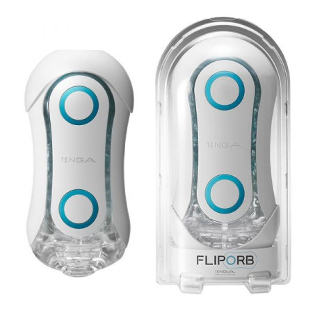 Мастурбатор Tenga FLIP ORB - Blue Rush, с изменяемым сжатием, со стимулирующими шариками внутри || 