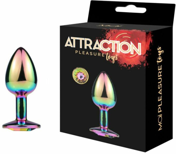 Металлическая анальная пробка MAI Attraction Toys №72 RAINBOW