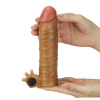 Насадка с вибрацией Add 1.5" Vibrating Silicone Extender, Brown || 