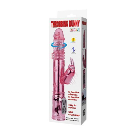Вибромассажер Hi-Tech Throbbing Bunny, Light Pink || 