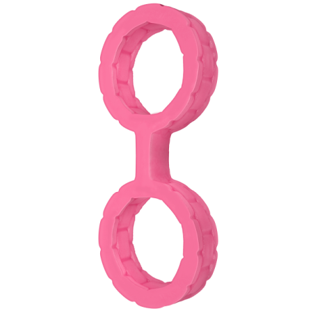 Наручники из силикона Doc Johnson The Cuffs Large - Pink, хорошо тянутся, для рук и для ног