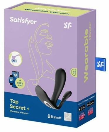 Двойной смарт-вибратор в трусики Satisfyer Top Secret+ Black || 