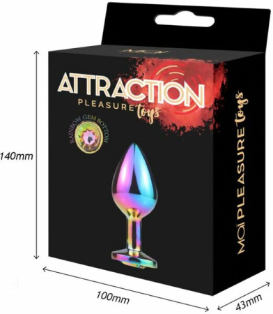 Металлическая анальная пробка MAI Attraction Toys №73 RAINBOW || 