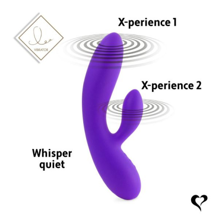 Гибкий вибратор кролик с двумя моторами FeelzToys Lea Rabbit Vibrator Medium Purple || 