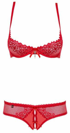 Комплект Obsessive ALABASTRA 2-PCS SET RED S/M || 
