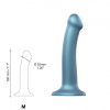 Насадка для страпона Strap-On-Me Mono Density Dildo Blue M, диам. 3,3см, однослойный силикон, гибкий || 