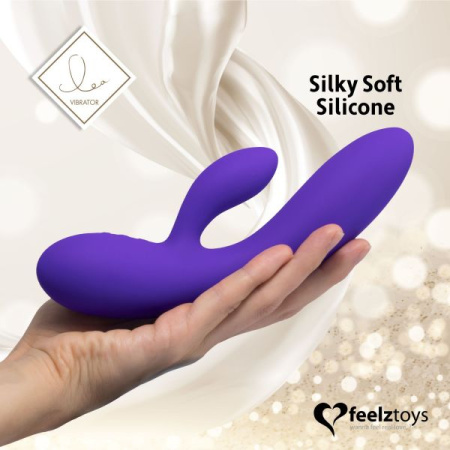 Гибкий вибратор кролик с двумя моторами FeelzToys Lea Rabbit Vibrator Medium Purple || 