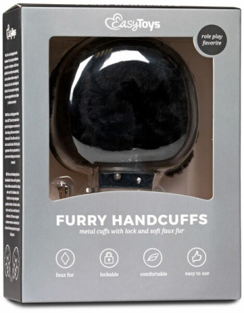 Наручники EASYTOYS Furry Handcuffs - Black || 