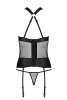 Сетчатый комплект корсет с халтером, съемные подвязки, трусики Amanda Corset black XXL/XXXL-Passion || 