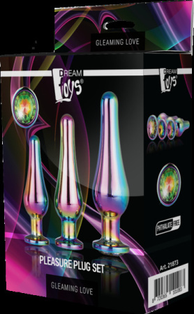 DT21873 Набор анальных пробок конической формы Dream Toys GLEAMING LOVE PLEASURE SET MULTICOLOUR || 