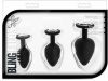 Набор анальных пробок LUXE BLING PLUGS TRAINING KIT WHITE GEMS || 