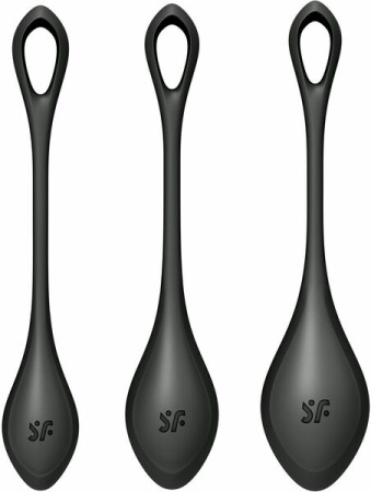 Набор йони бусин Satisfyer Yoni Power 2 Black, диаметр 2-2,5-3см, вес 22-44-73гр || 