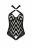 Сетчатый боди с халтером и ритмичным рисунком Hima Body black L/XL - Passion || 