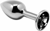 Металлическая анальная пробка с кристаллом Alive Mini Metal Butt Plug Black L