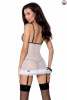 Сорочка прозрачная с пажами ORIHIME CHEMISE white L/XL - Passion, трусики, стрэпы || 