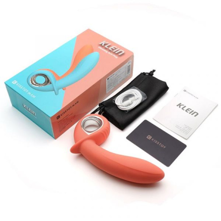 Анальный вибратор KisToy Klein Orange с надувающимся кончиком, unisex, диаметр 35-50мм || 