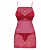 Cорочка Obsessive Lividia chemise & thong red S/M || 