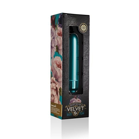 Вибропуля Rocks Off RO-90mm Touch of Velvet Peacock Petals матовая, 10 режимов работы, на батарейке || 