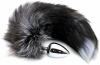 Металлическая анальная пробка Лисий хвост Alive Black And White Fox Tail L || 