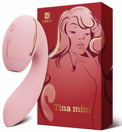 Вакуумный вибратор Kistoy Tina Mini Pink, вагинально-клиторальный || 