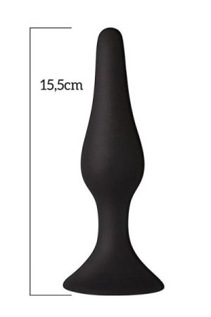 Анальная пробка на присоске MAI Attraction Toys №35 Black, длина 15,5см, диаметр 3,8см || 