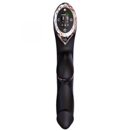 Вакуумный вибратор-кролик с подогревом KisToy A-King Pro Black, с LED-экраном || 