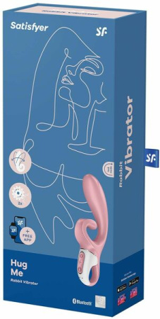 Смарт вибратор кролик Satisfyer Hug Me Pink, 2 мотора, диаметр 4,2см, широкая клиторальная часть || 