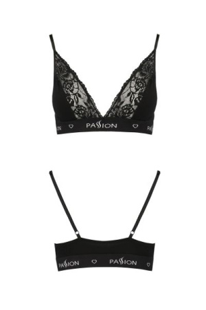 Эластичный топ с кружевом Passion PS001 TOP black, size S || 