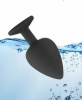 Анальная пробка Black Silicone Heart Diamond, S || 