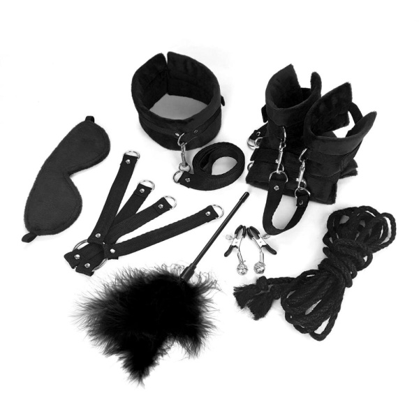 БДСМ-набор Art of Sex – Soft Touch BDSM Set, черный, 9 предметов