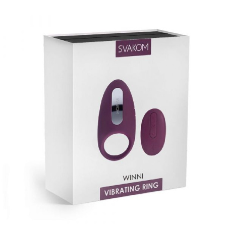 Эрекционное кольцо с вибрацией и пультом ДУ Svakom Winni Violet || 