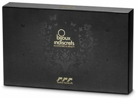 Пушистые наручники Bijoux Indiscrets Za za zu - feahter handcuffs, перьевые, подарочная упаковка || 