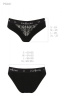 Трусики с широкой резинкой и кружевом Passion PS001 PANTIES black, size XL || 