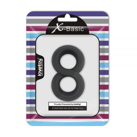 Двойное эрекционное кольцо Silicone Cockring, black || 